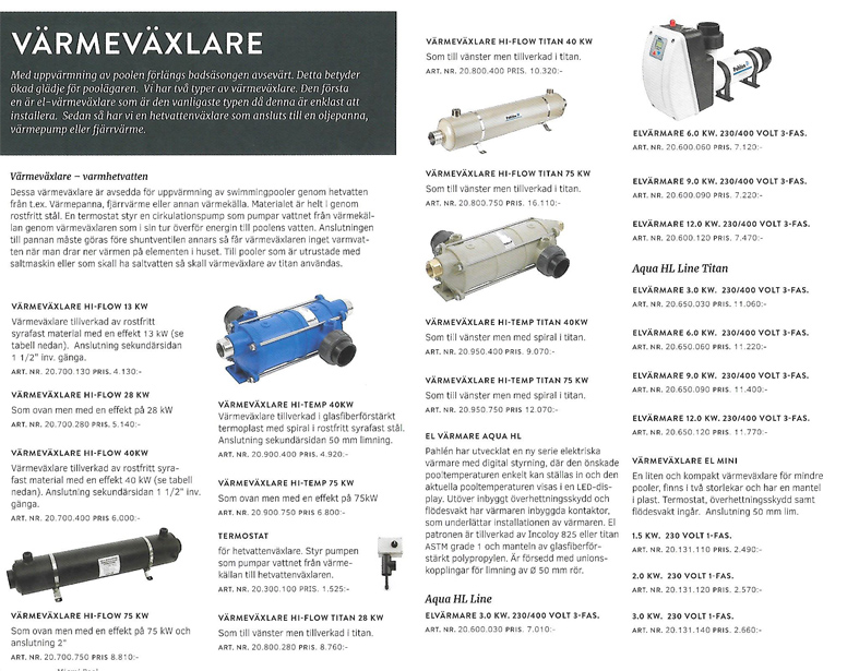 Värmepump & värmeväxlare — tillval till pool och spabad